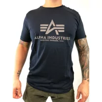 Basic T Reflective Print - replica blue