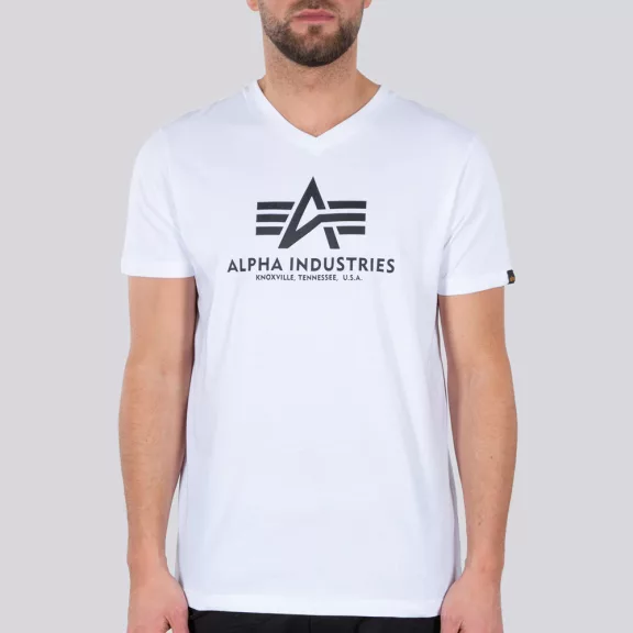 Basic V Neck T - white Basic V Neck T - white