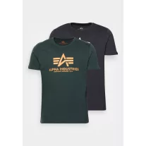 Basic T 2 Pak - greyblack/dark petrol