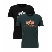 Basic T 2 Pak - black/dark petrol