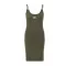 Basic Dress Small Logo Woman - dark olive