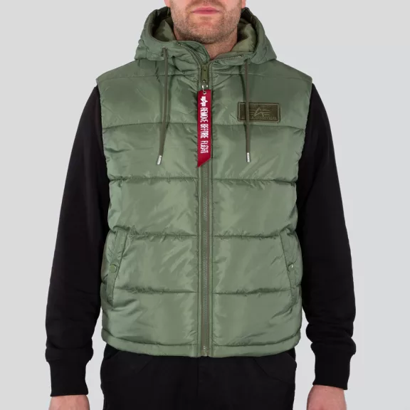 Hooded Puffer Vest FD - sage green Hooded Puffer Vest FD - sage green