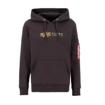 Alpha Label Hoody - hunter brown