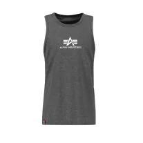 Basic Tank - charcoal heather/white