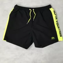 Printed Stripe Swim Short - black