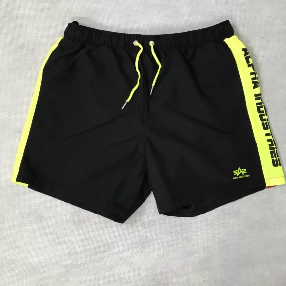 Printed Stripe Swim Short - black Printed Stripe Swim Short - black
