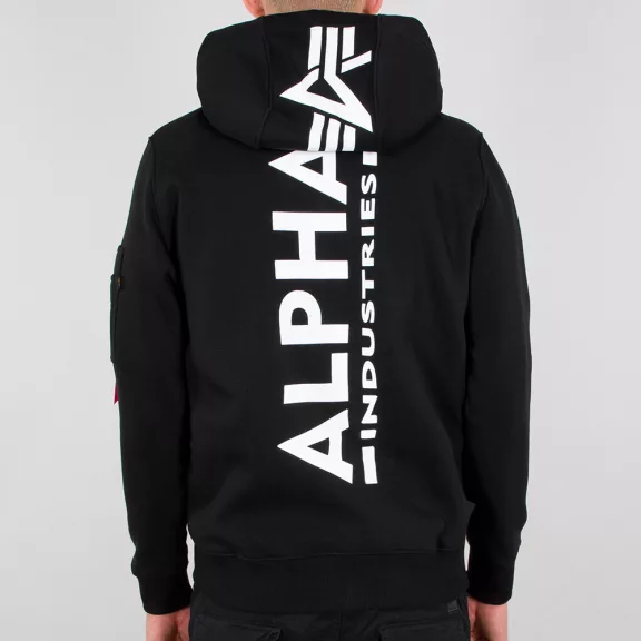 Back Print Zip Hoody - black Back Print Zip Hoody - black