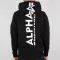 Back Print Zip Hoody - black