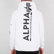 Back Print Zip Hoody - white