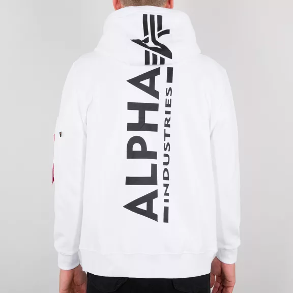 Back Print Zip Hoody - white Back Print Zip Hoody - white