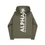 Back Print Zip Hoodie - dark olive