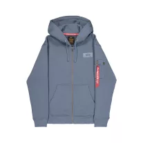 Back Print Zip Hoody - denim blue