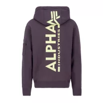 Back Print Zip Hoody - plum