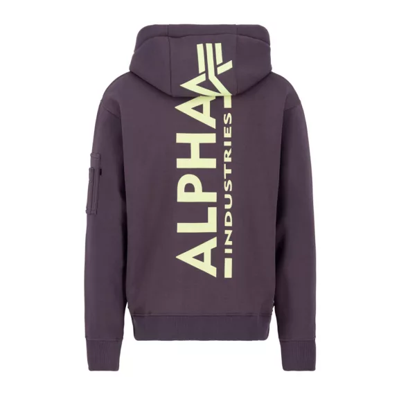 Back Print Zip Hoody - plum Back Print Zip Hoody - plum