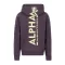 Back Print Zip Hoody - plum