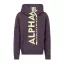 Back Print Zip Hoody - plum
