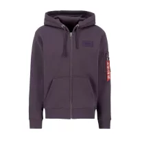 Back Print Zip Hoody - plum
