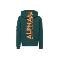 Back Print Zip Hoodie - force green