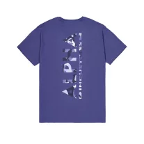Backprint Camo Print T-Shirt - night purple