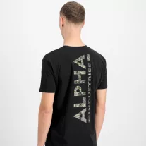 Backprint Mirror Camo T-Shirt - black