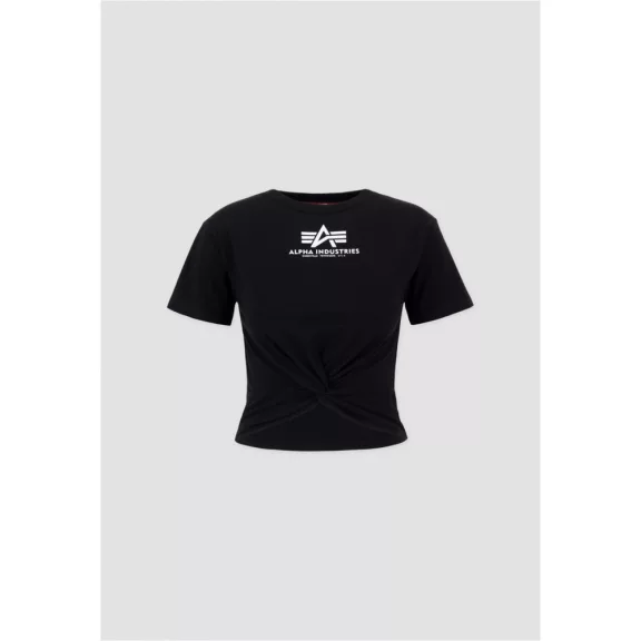 Knotted Crop T Woman - black Knotted Crop T Woman - black