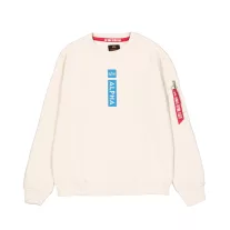 Alpha Reflective Print Sweater - vintage white