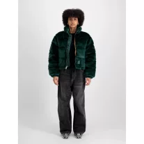 Fur Puffer Wmn - force green