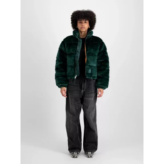 Fur Puffer Wmn - force green Fur Puffer Wmn - force green