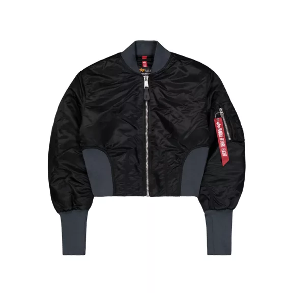 Waisted MA-1 Bomber Jacket Women - black Waisted MA-1 Bomber Jacket Women - black