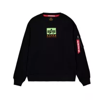 Satin Logo Sweater - black