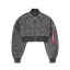 MA-1 Vintage Cropped Light Bomber Jacket Women - vingate grey