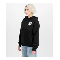 Logo Back Print Hoodie Women - black