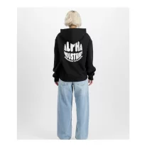 Logo Back Print Hoodie Women - black