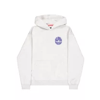 Logo Back Print Hoodie Women - pastel grey melange