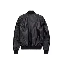MA-1 Leather Bomber Jacket - black