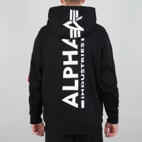 Back Print Hoody - black