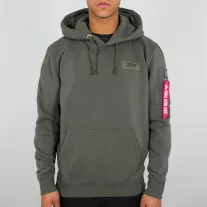 Back Print Hoody - dark olive