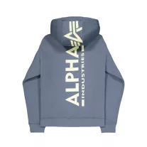 Back Print Hoodie - denim blue