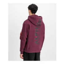 Back Print Hoodie - dark cherry