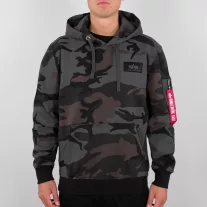 Back Print Hoody Camo - black camo