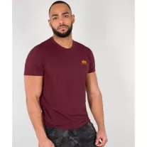 Basic T Small Logo - burgundy