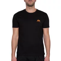 Basic T Small Logo Neon Print - black/neon orange