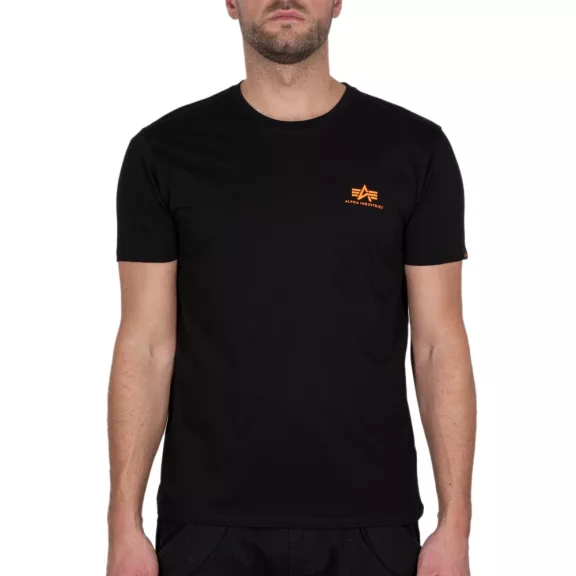 Basic T Small Logo Neon Print - black/neon orange Basic T Small Logo Neon Print - black/neon orange