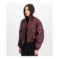 MA-1 Cropped Bomber Jacket Women - dark cherry