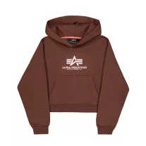 Basic Big Logo Puff Print Hoodie Women - powder brown