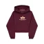 Basic Big Logo Puff Print Hoodie Women - dark cherry