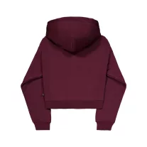 Basic Big Logo Puff Print Hoodie Women - dark cherry