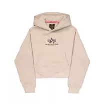 Basic Big Logo Puff Print Hoodie Women - organic beige
