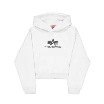 Basic Big Logo Puff Print Hoodie Women - pastel grey melange