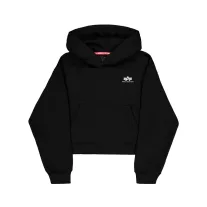 Basic Small Logo Hoodie Women - black